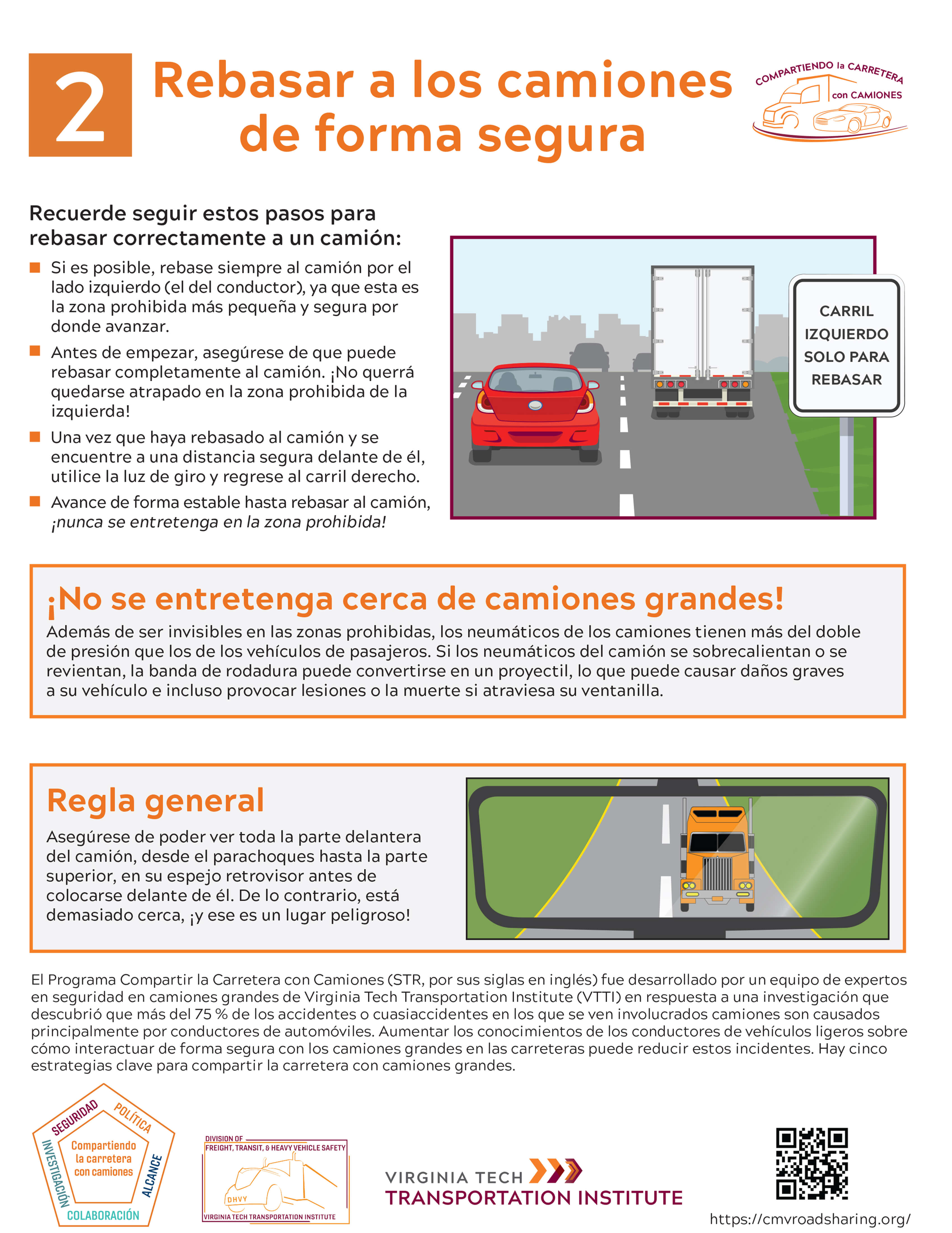 Thumbnail of a one-pager about passing trucks safely